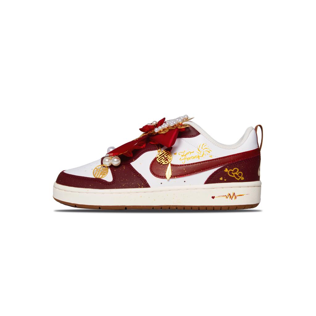 Nike Court Borough Cushioning, Wear Resistant Low top Skateboard Shoes Women's IB4706-121(Team1344-)