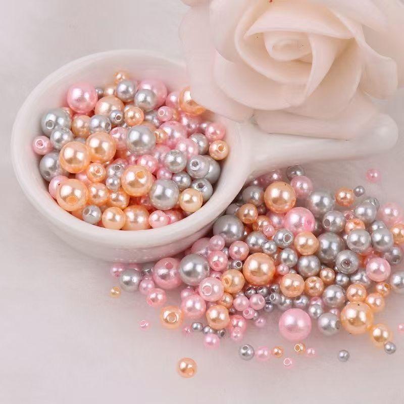 Высококачественная перфорированная разноцветная имитация жемчуга ABC, своими руками, платье из бисера, серьги, браслет, ожерелье с россыпью бусин