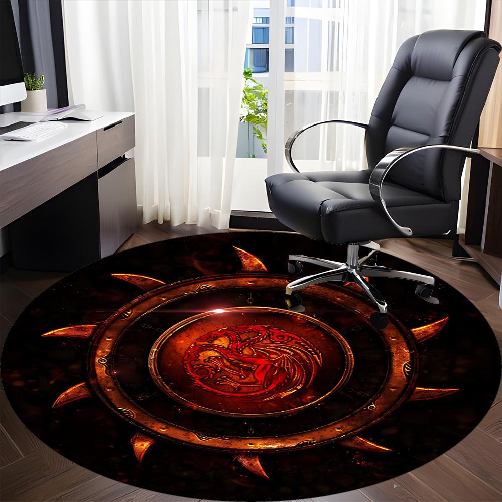 1pc Game of Thrones Office Round Area Rug, Indoor Mat Suitable For Office,Bedroom Living Room Home Decor, Room Deco a0926096