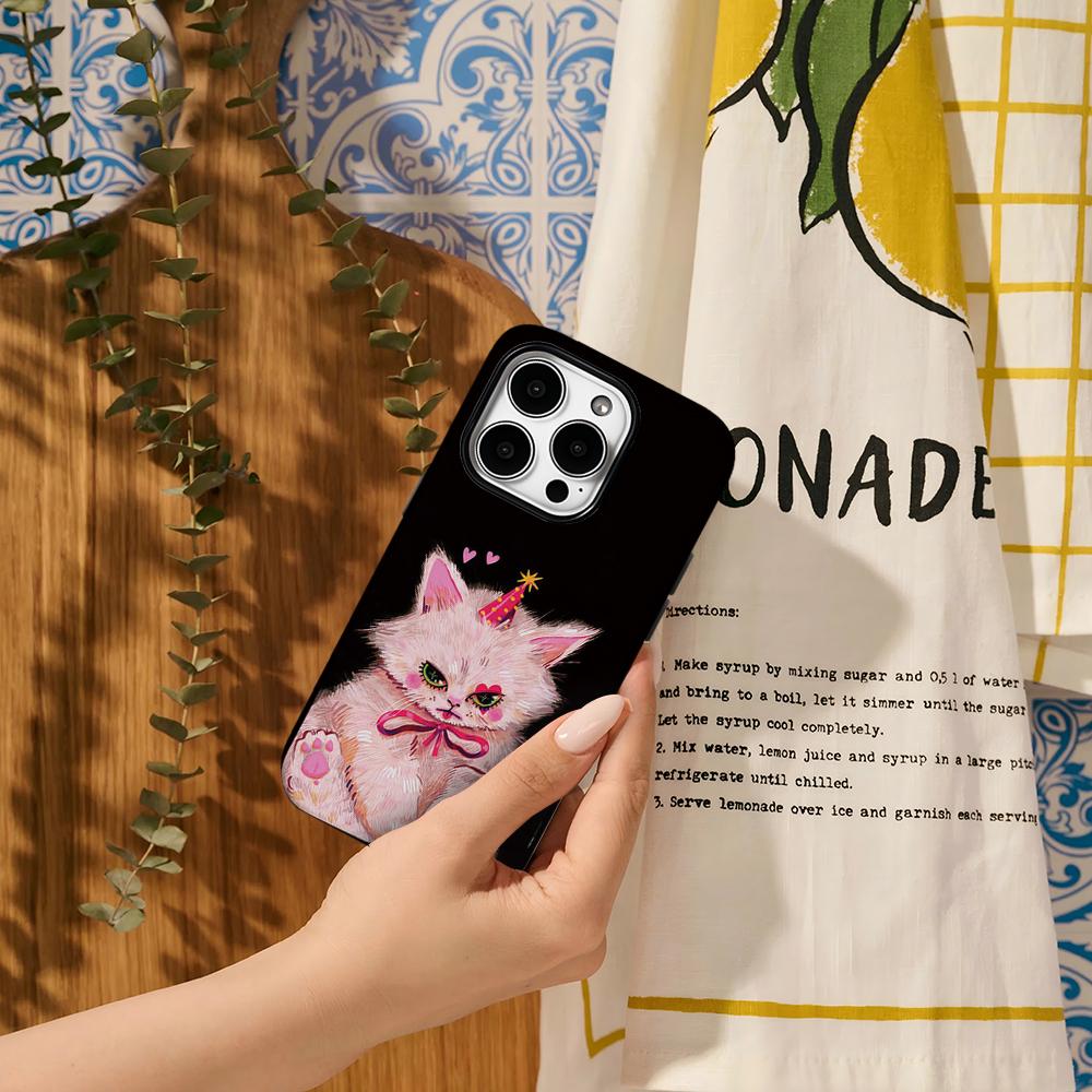 Чехол для телефона CLOWN KITTY для IPhone 16 15 14 13 12 11 X XS XR XSMAX 7 8 Pro Max Plus Двухслойная задняя крышка
