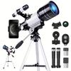 150X Telescope, 70mm Aperture Telescope, Suitable for Adults, High Magnification, Portable Astronomical Telescope