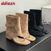 Fashion New 2025 Fashion Open Toe Ladies Ankle Boots With Height Increasing Footwear Flock Women Sandals Booties Shoes Female Flip Flops