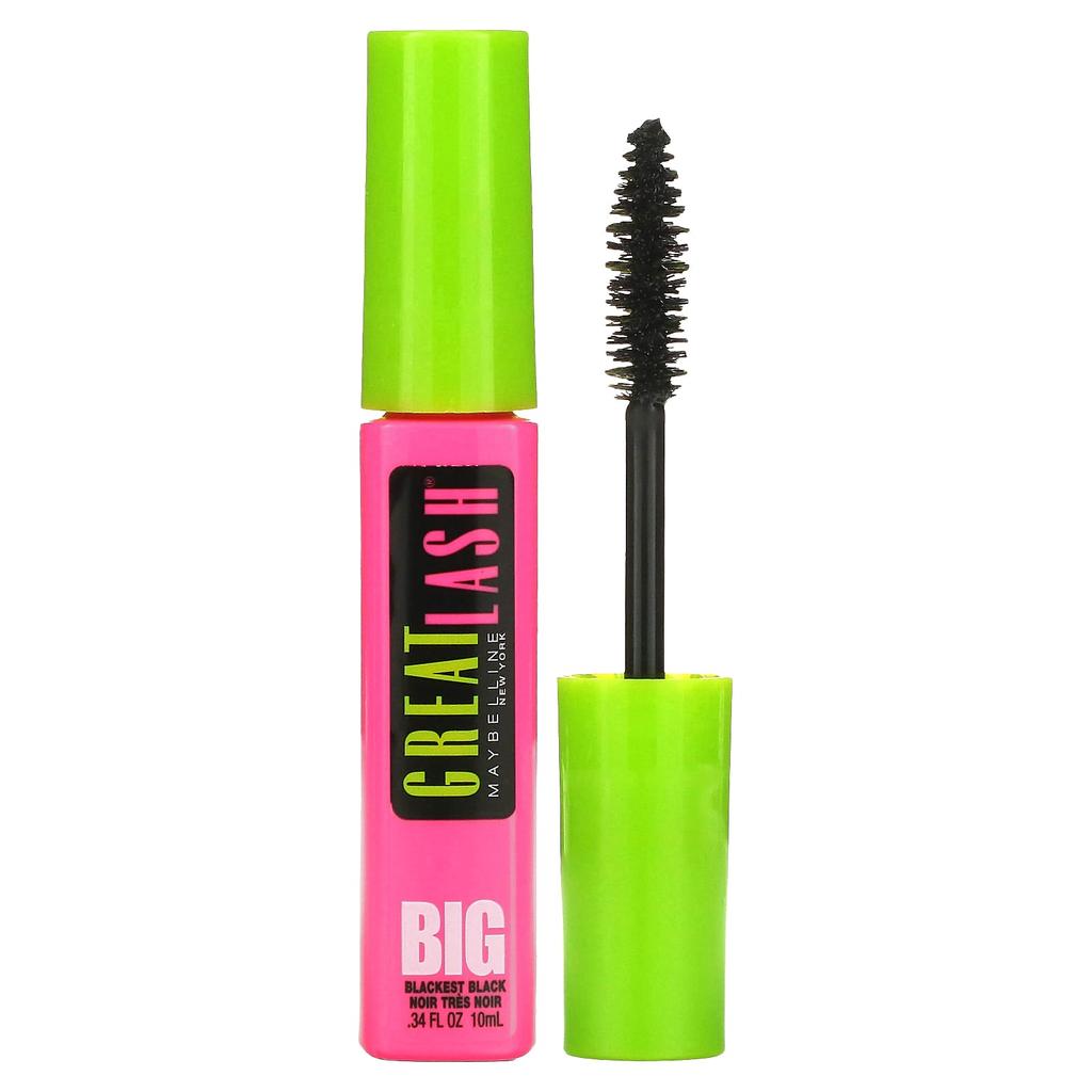 Great Lash, Big Mascara, 130 Blackest Black, 0.34 Fl Oz(10 Ml)