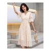 2025 Summer French Floral Puff Sleeve Dress for Women