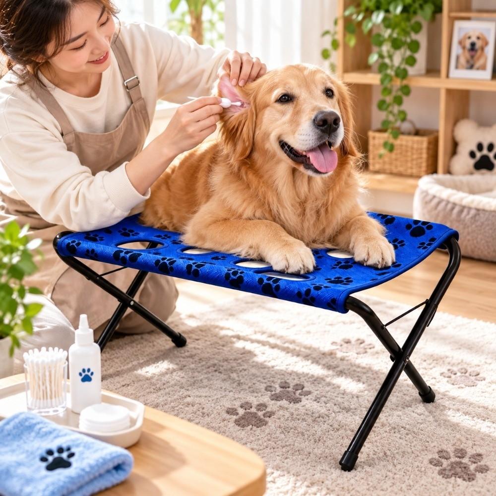 Foldable Pet Grooming Table Non-Slip Pet Grooming Hammock Mesh Grooming Platform Pet Washing