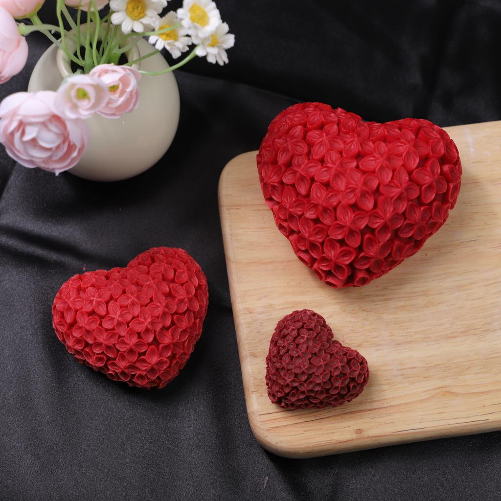 3D Love Heart Rose Flower Свеча Силиконовая форма Шоколадный мусс Инструмент для изготовления торта Мыло ручной работы Шарик глины Гипс Ароматизатор своими руками