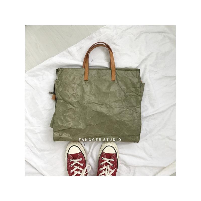 2024 новая одноплечевая косая сумка женская большая вместительная ретро сумка-тоут из крафт-бумаги бумажная большая сумка