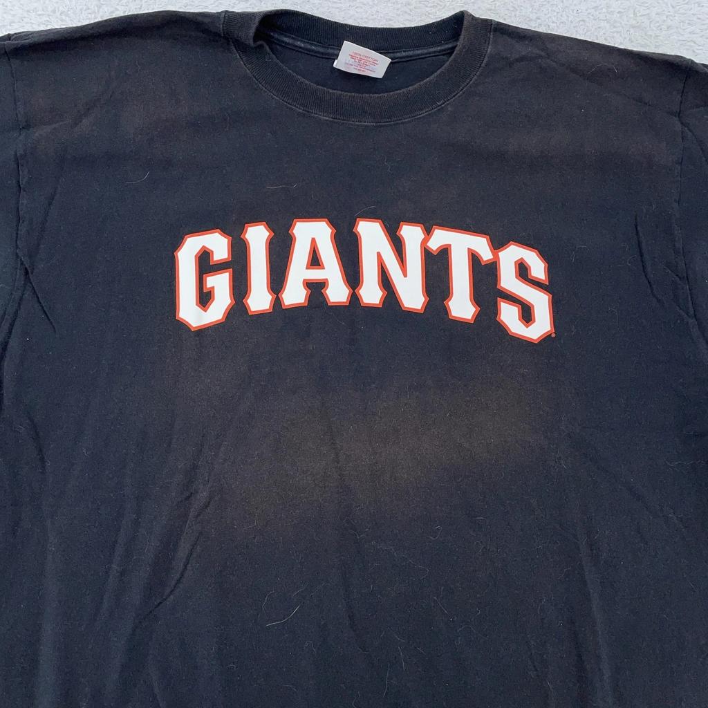 Выцветшая винтажная футболка San Francisco Giants Majestic Мужская XL Черная Бейсбольная футболка MLB
