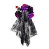 Floral Halloween Skull Hair Hoop Artificial Flower Festive Costume Headwear  Cosplay Events