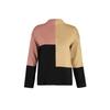 Black Color Block High Collar Knitwear Sweater Tctaw22ak0054