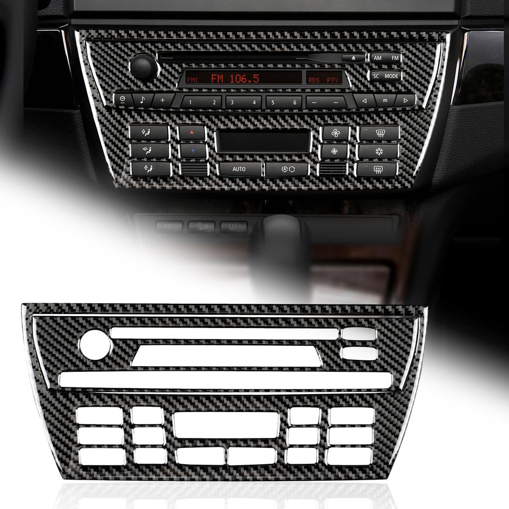 Carbon Fiber Style Interior Sticker for BMW X3 E83 2004-2010 AC CD Panel Cover Trim