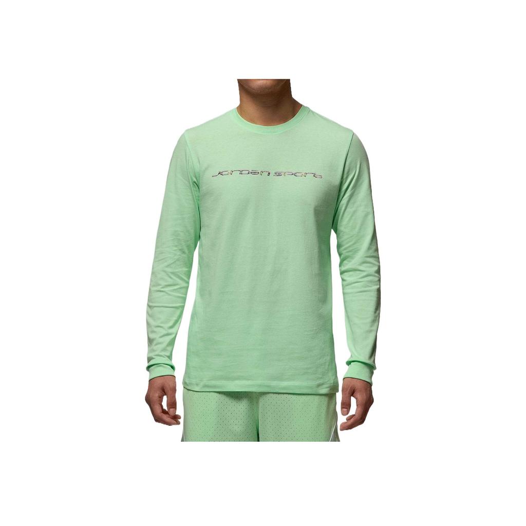 Jordan Спортивная футболка Dri-FIT Удобная Мягкая Дышащая с длинным рукавом Мужские Топы Зеленая HJ2344-376