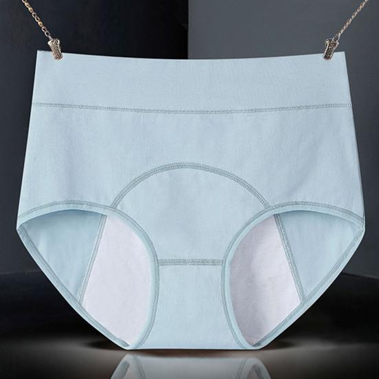 Женские трусики однотонные, большого размера, с высокой талией, бесшовные, эластичные, для предотвращения месячных