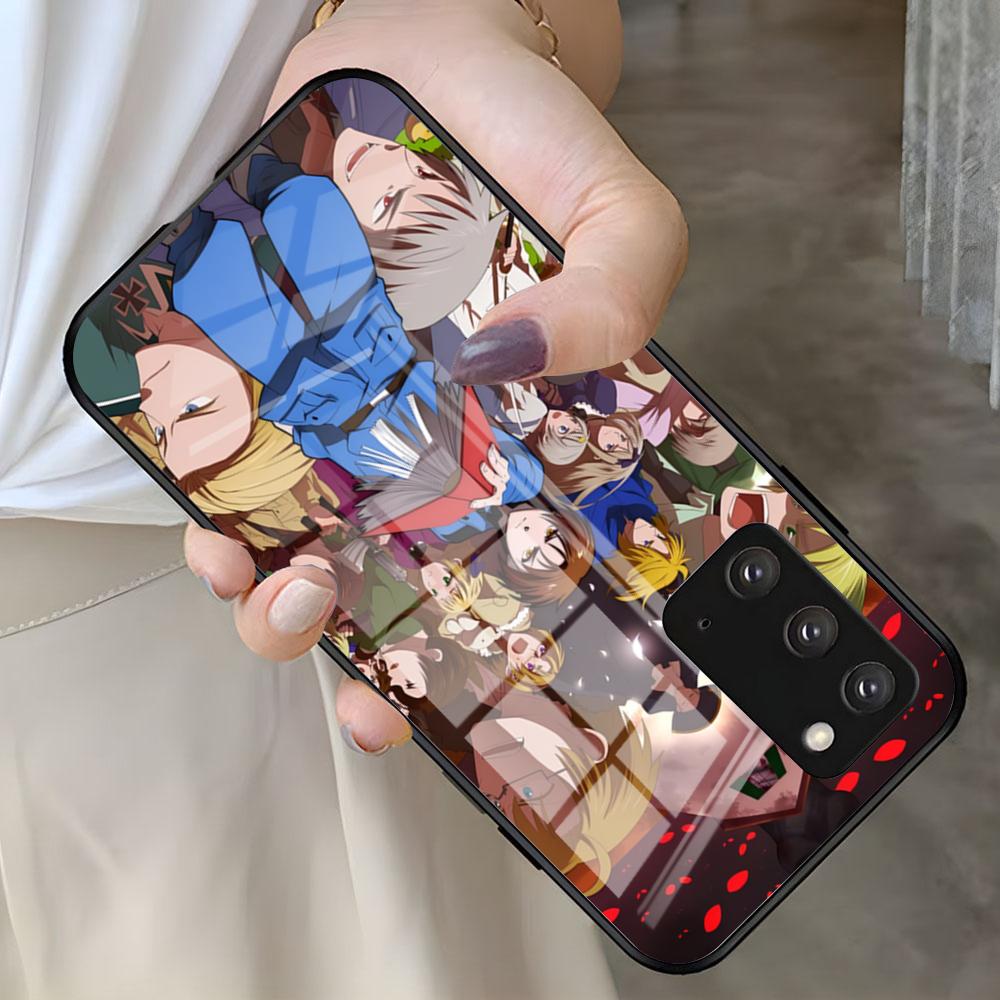 Чехол для телефона Hetalia Axis Powers для Samsung S26 S25 S24 FE S23 S22 S21 Plus S20 Ultra Note20 Ultra, черное стекло.