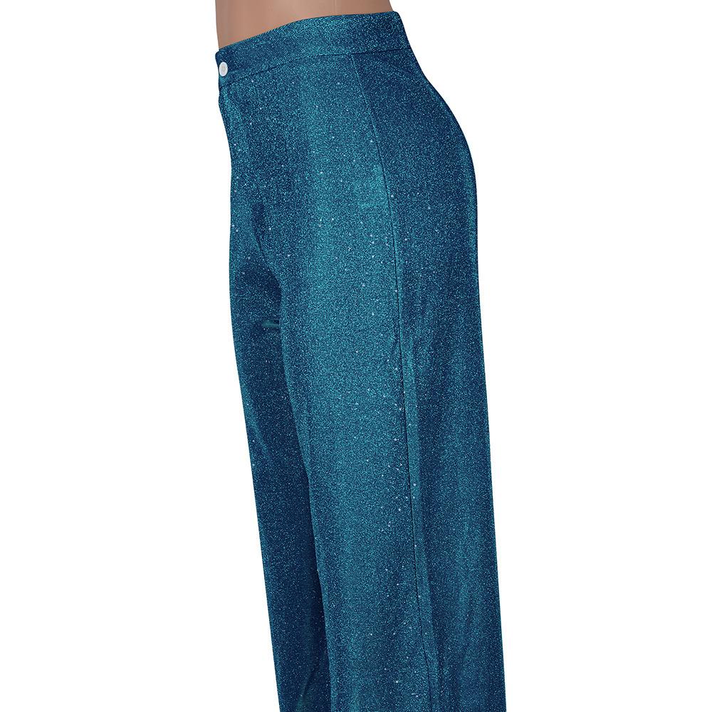2025 Новые модные повседневные женские брюки с высокой талией, украшенные блестками, ретро-широкие брюки, свободные повседневные брюки с высокой талией