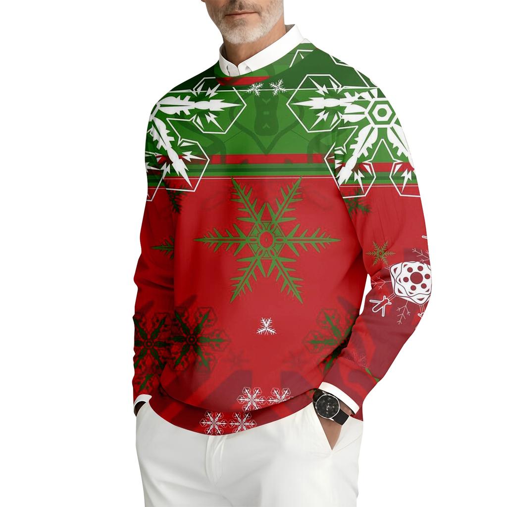 Мужская толстовка с круглым вырезом и длинными рукавами из рубчатого трикотажа