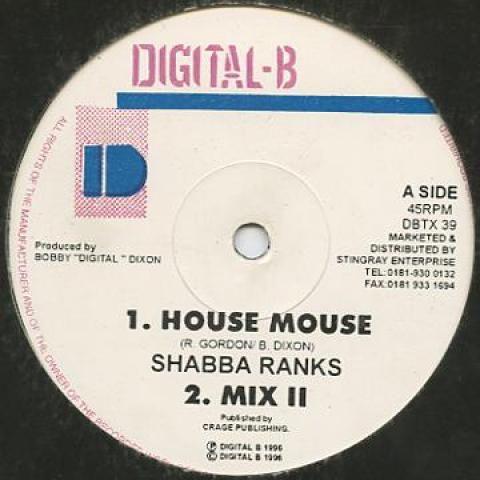 12-дюймовая пластинка SHABBA RANKS - House Mouse; (Микс 2) / Saton DBTX39 Цифровой B 1996 UK Регги, Ска и Даб