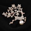 Brooch High-End Niche Silk Scarf Buckle Alloy Diamond Coat Pearl Corsage Pin Accessories