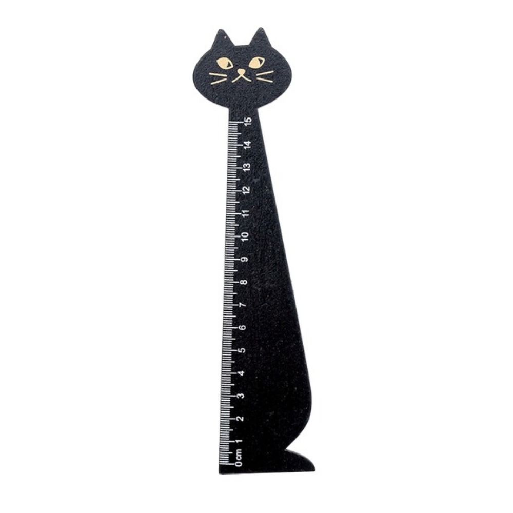 1PC Wooden Cute Cartoon Cat Household Straight Ruler Student Tools Sewing Ruler Drawing Ruler
