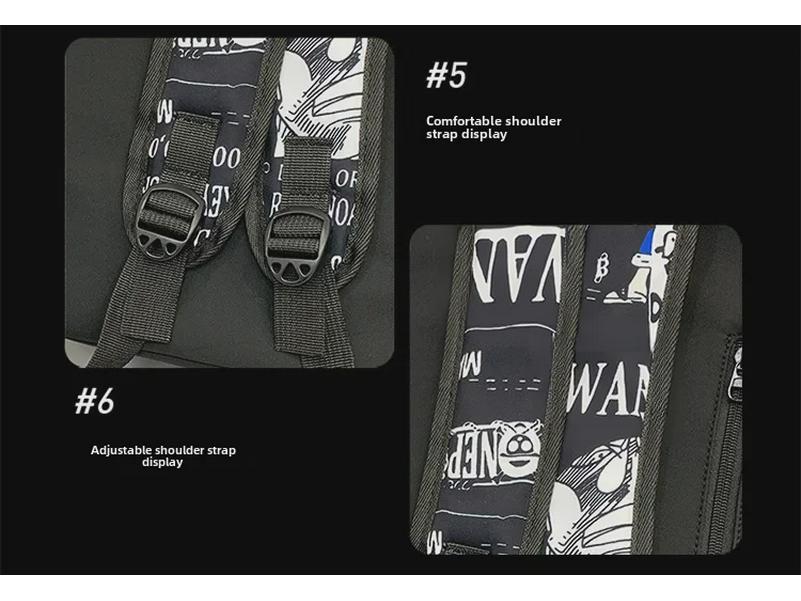 Модный цельный рюкзак с рисунком граффити для мальчиков и девочек - большая вместимость для студентов