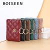 Women's Simple Fashion Wallet Pu Leather Short Purse Zipper Coin Purse Small Metal Ring Bag Key Wallet