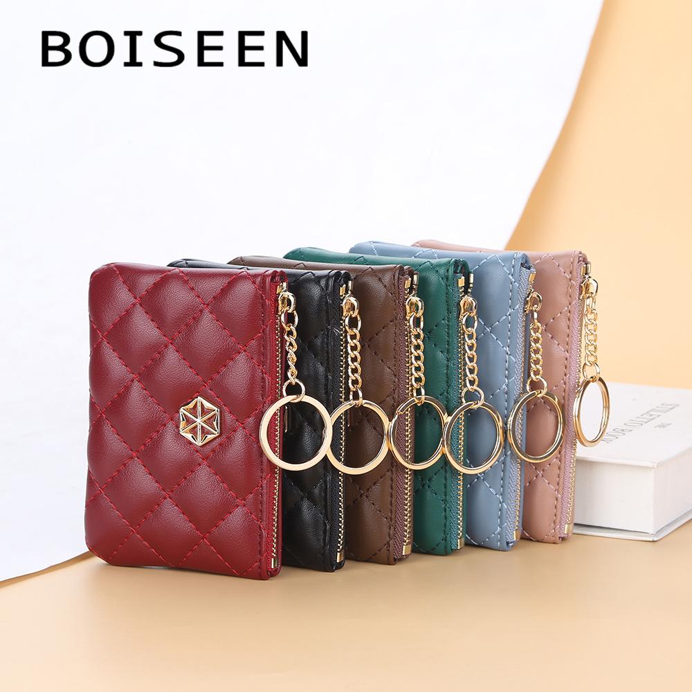Women's Simple Fashion Wallet Pu Leather Short Purse Zipper Coin Purse Small Metal Ring Bag Key Wallet