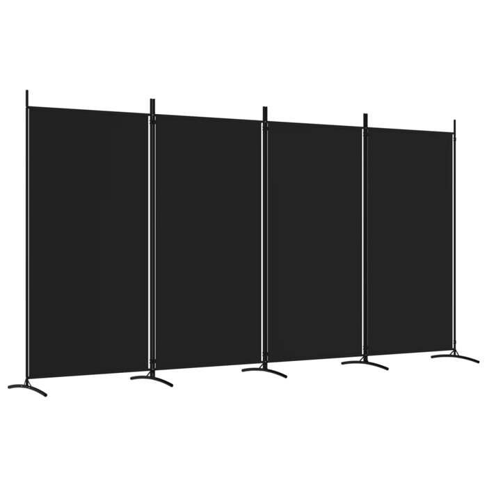 VidaXL Room Divider 4 Panels Folding Room Separator Privacy Screen Partition Decoration Living Room Black 350265