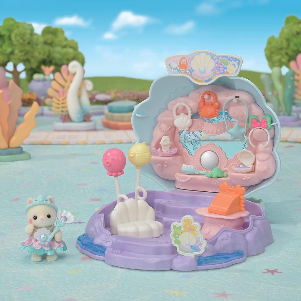 EPOCH Sylvanian Families Amusement Park Shop "Dreamy Princess Mermaid Shop" CO-78 ST Mark Certified Toy Dollhouse for Ages 3 and Up
