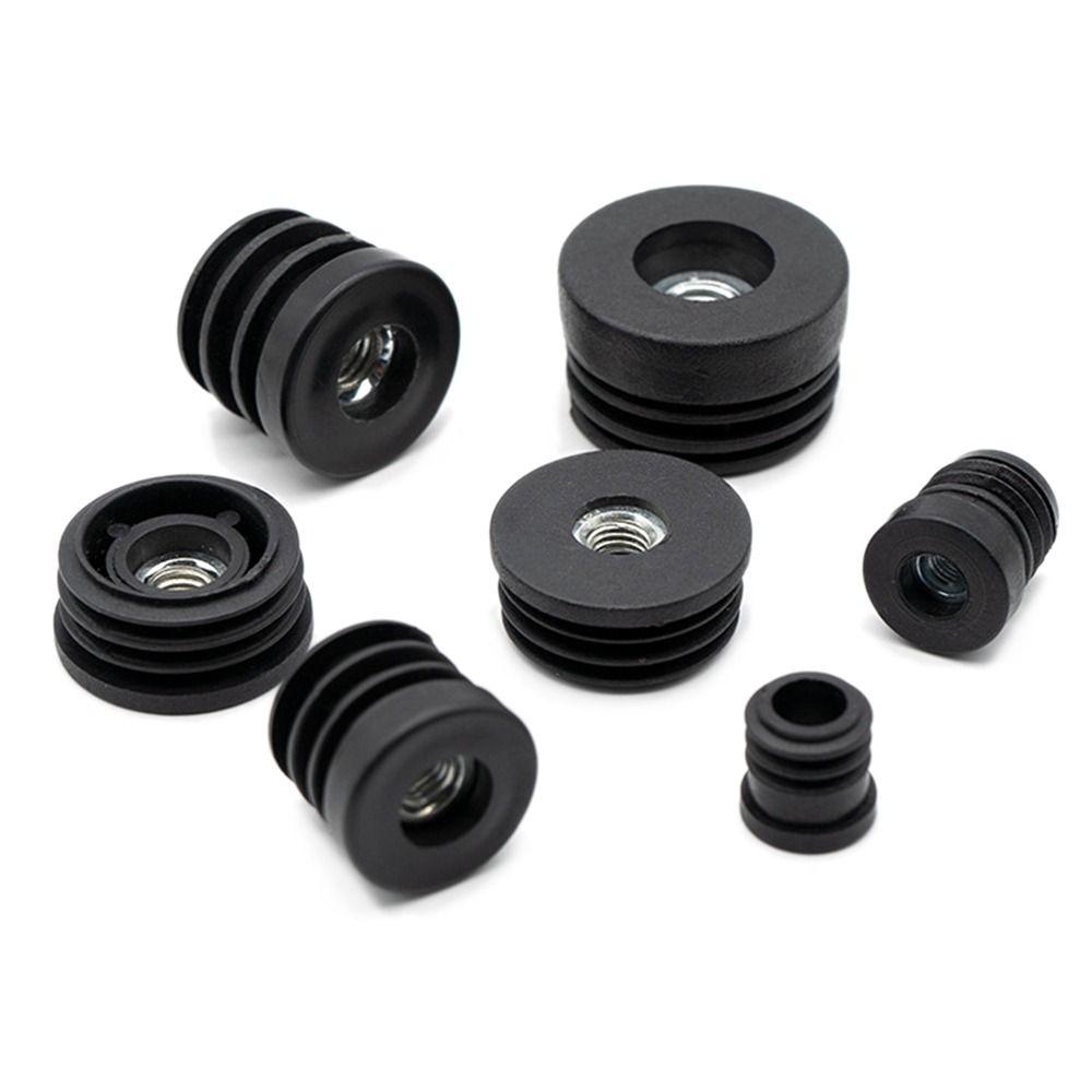 Plastic Pipe Inner Plug Black Furniture Adjustable Feet Dust Cover Nut Hole Plug Table Chair