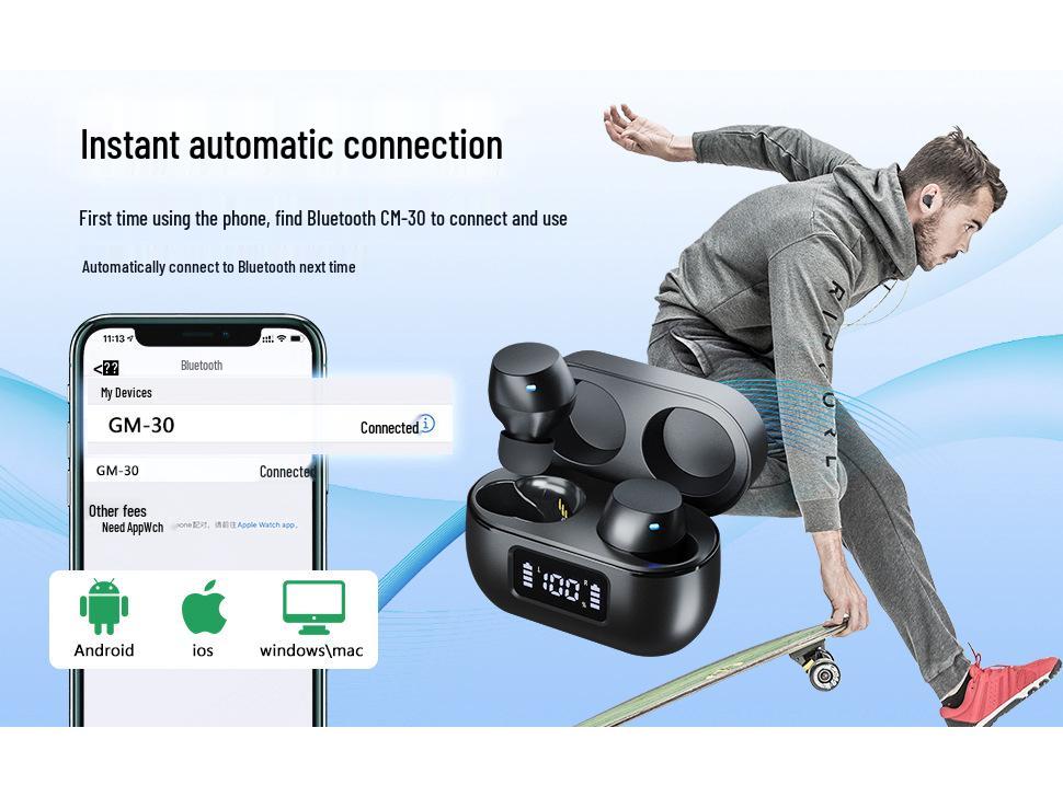5.3 Мини-наушники-вкладыши TWS True Wireless Bluetooth для спорта - Длительное время работы от аккумулятора и шумоподавление