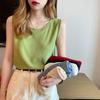 Avocado Dopamine Camisole Women's Summer Outer Wear Ice Silk Knitted Sleeveless T-shirt with Loose Bottoming Top