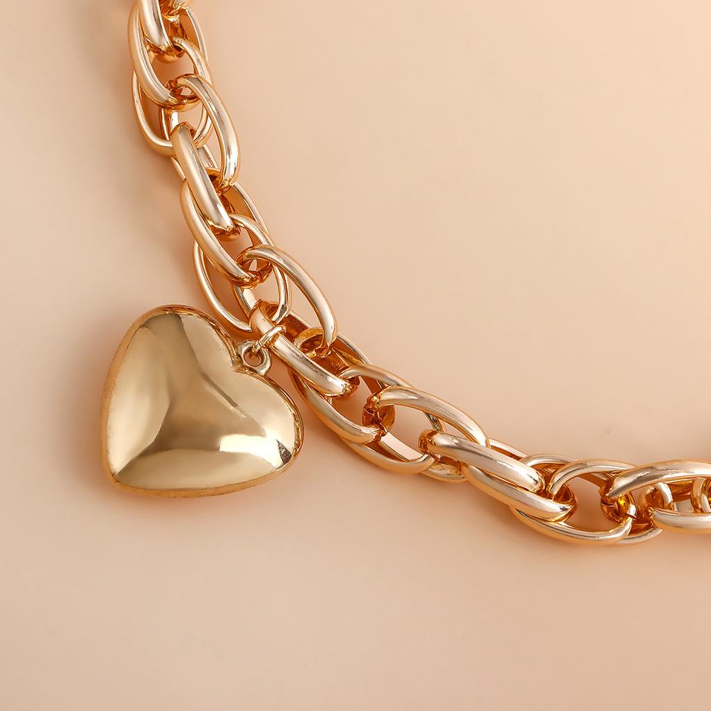 Layered Heart Necklace O Shaped Fashionable Personalities Necklace for Women