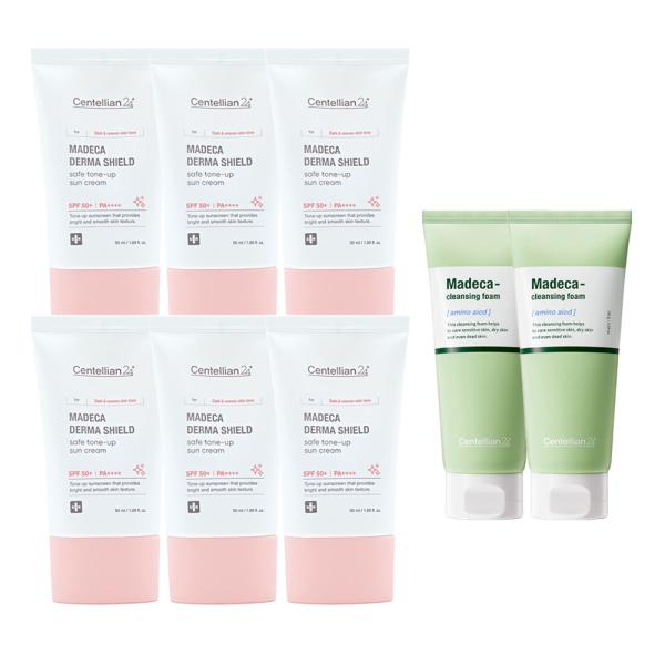 CENTELLIAN24 Madeca Tone-Up Sunscreen 50ml x 6 + Madeca Cleansing Foam 160g x 2