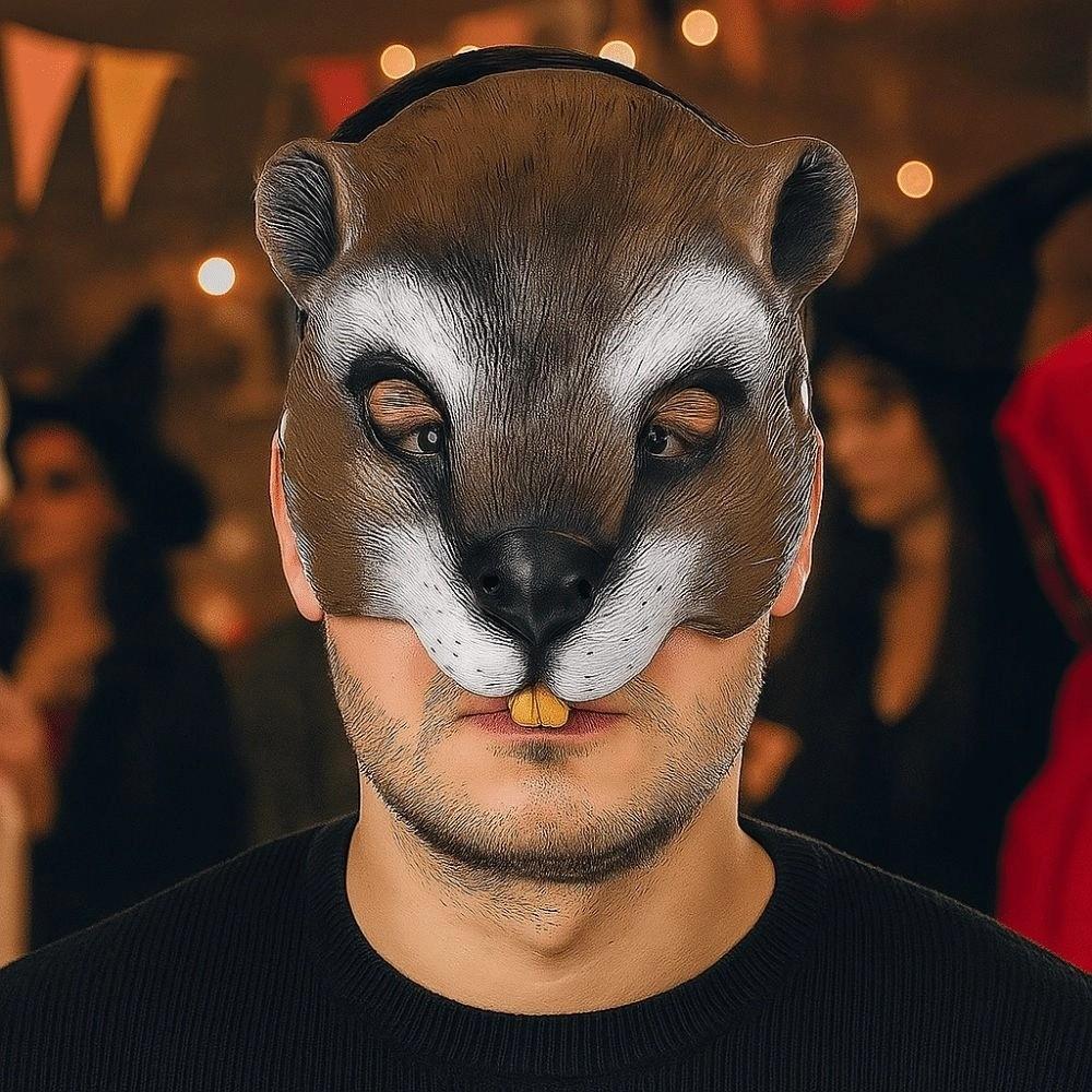 3D маска белки на Хэллоуин Реалистичная Креативность Животное Маска на пол-лица Эластичные ремешки Унисекс Маскарадная маска для вечеринки Мужская Женская