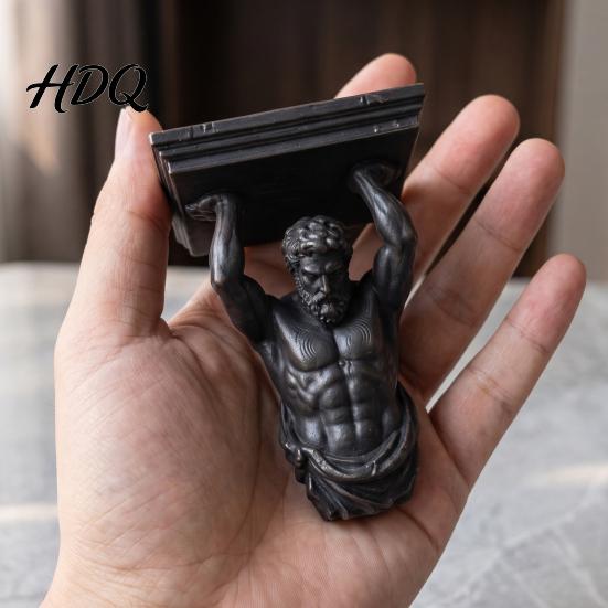 Настенная полка-витрина в классическом стиле, 3D-печатная скульптура Геракла, полка, ретро-полка для акцента в гостиной, органайзер с текстурой камня