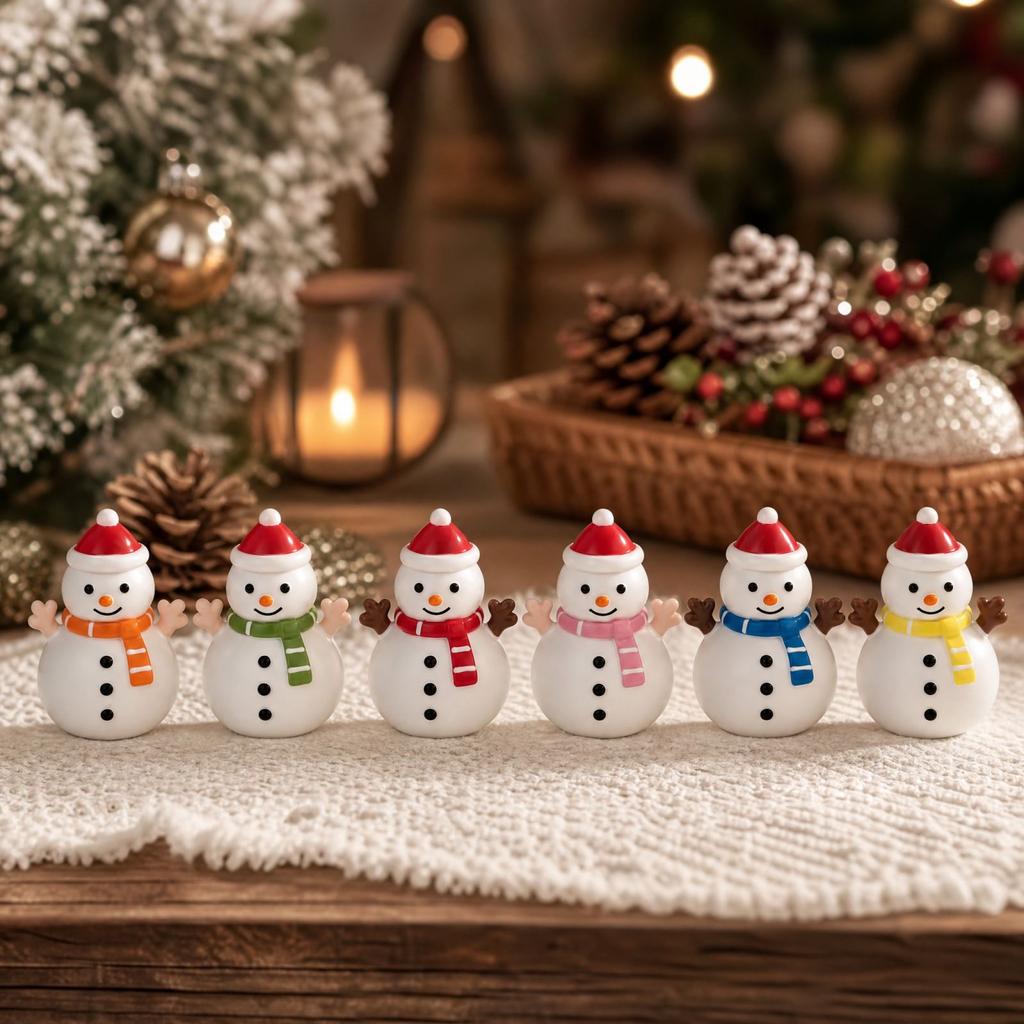 Christmas Snowman Toy, Block-Filled Sensory Toy with Crunchy Sound, 6 Colors Random