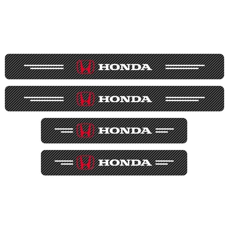 Для Honda Пластинка на порог автомобиля Наклейки-декорали из углеродного волокна для защиты порога Для Honda Civci CRV Accord Mugen Prelude FIT City CRZ C