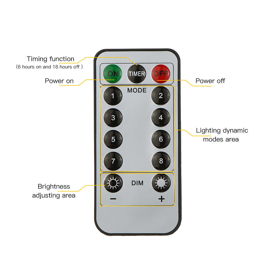 Tomshine 0.6W 10M/32.8Ft 80LED гирлянда с пультом дистанционного управления разноцветная работающая от батареек