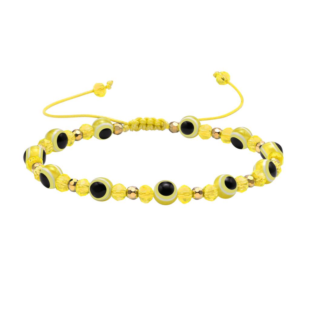 Color Crystal Beads Devil'S Eye Braided Bracelet Women'S Versatile Fashion Jewelry Br-1275