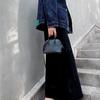 Fashion first-layer cowhide shell bag, bowling bag, mini leather women's bag, commuter versatile portable shoulder messenger bag