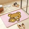 Очень милый R-Rilakkuma-S медведь Противоскользящий коврик для пола Короткий плюшевый ковер Мягкий Удобный Машинная стирка Домашний декор