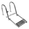 Boat Ladder Folding Telescopic 4‑Steps Marine Dock Stair Welded Reinforce Stainless Steel