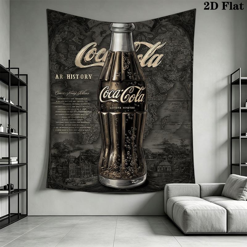 Timeless Elegance Cocacola'S Classic Design Tapestry Wallmounted Fashion Print Wall Covering Decoration Homestay Soft Decoration Tapestry