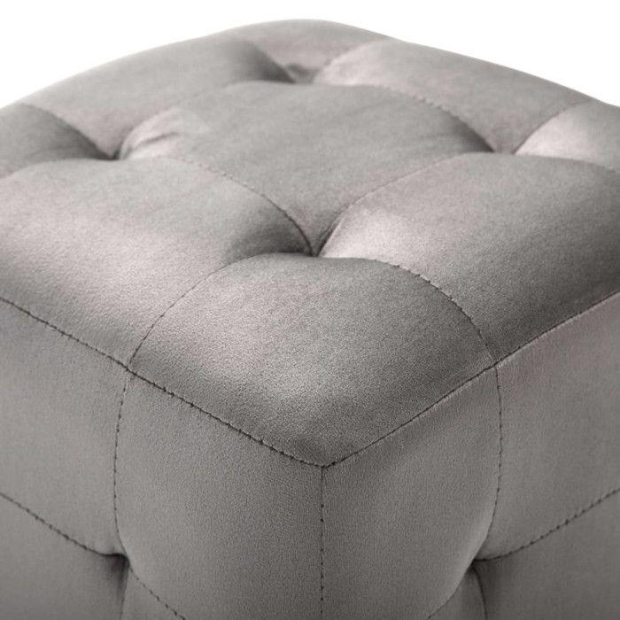 VidaXL 2 Pcs Poufs Grey 30 X 30 X 30 Cm Velvet Fabric