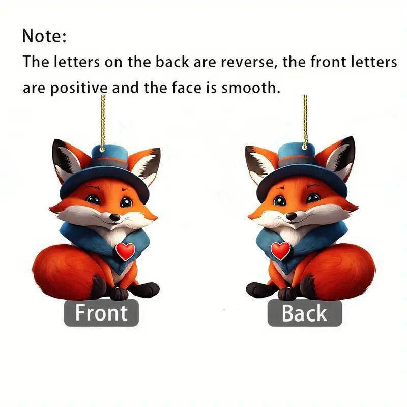 Красочный акриловый брелок для автомобиля в виде лисы, забавное украшение для автомобиля для игривой атмосферы в салоне