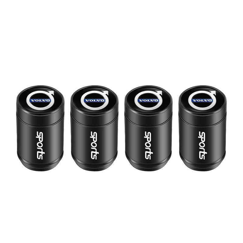 For Volvo 4Pcs Aluminum Alloy Car Tire Air Valve Stems Caps For Volvo Xc60 Xc90 V40 V60 S60 V50 V90 S80 C40 XC40 V70 XC70 C30 EX