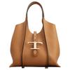 Tods Металлическая Т-образная пряжка Регулируемый съемный плечевой ремень Штампованная кожаная сумка-шоппер Мини Женские сумки Коричневый XBWTSBA9100Q8ES410