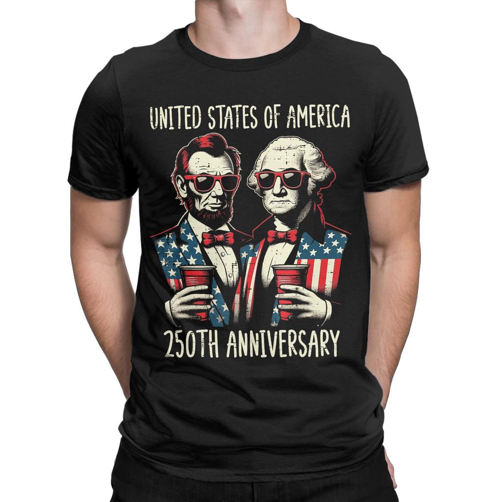 Unisex United States America 250th Anniversary Lincoln Washington T Shirts 100 Cotton Clothes Round Collar Tee Shirt Tshirt