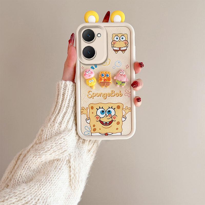 KEYSION Милый чехол с 3D-мультяшным изображением уха для VIVO Y03 Y03t с браслетом, мягкий силиконовый противоударный чехол для телефона VIVO Y18 Y28s 5G