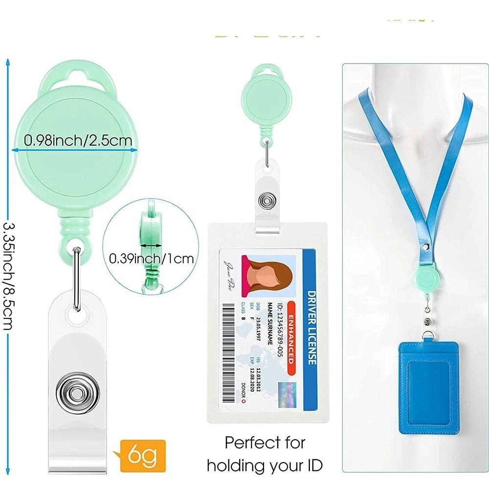 Бейджхолдер с клипсой и ретрактором для бейджа, защита от потери, легко вытягиваемая пряжка, школьные принадлежности